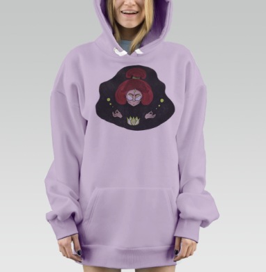Ведьма медитирует, Hoodie Mjhigh Dig Mel, Fiolet, утепленная