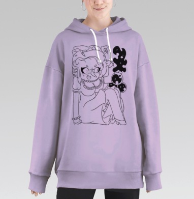 Ведьмочка Близнец С Зельями, Hoodie Long Oversize Fiolet