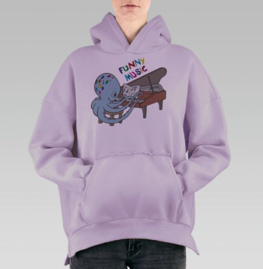 Весёлая музыка, Hoodie Oversize Fiolet, утепленная