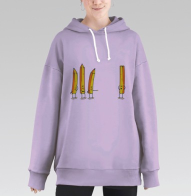 Весёлые карандаши и урок доброты, Hoodie Long Oversize Fiolet