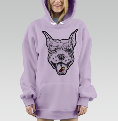 Весёлый пёс, Hoodie Mjhigh Dig Mel, Fiolet, утепленная