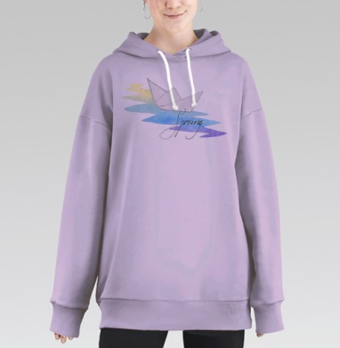 Весеннее настроение., Hoodie Long Oversize Fiolet