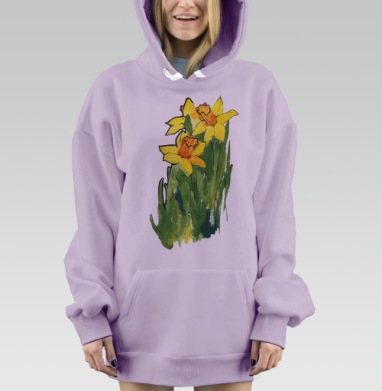 Весенние нарциссы, Hoodie Mjhigh Dig Mel, Fiolet, утепленная