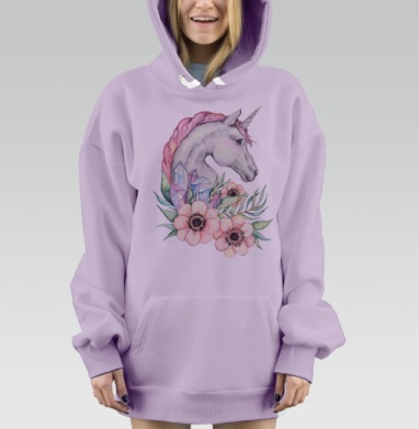 Весенний единорог, Hoodie Mjhigh Dig Mel, Fiolet, утепленная