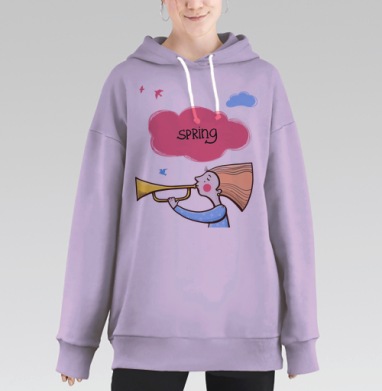Весна, Hoodie Long Oversize Fiolet