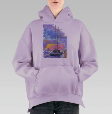 Весна на Неве, Hoodie Oversize Fiolet, утепленная