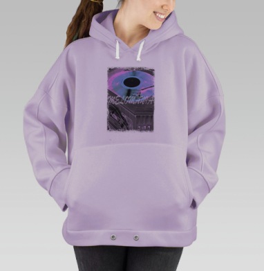 Виниловый проигрыватель MELOMANIA в ретро стиле, Hoodie Oversize Fiolet