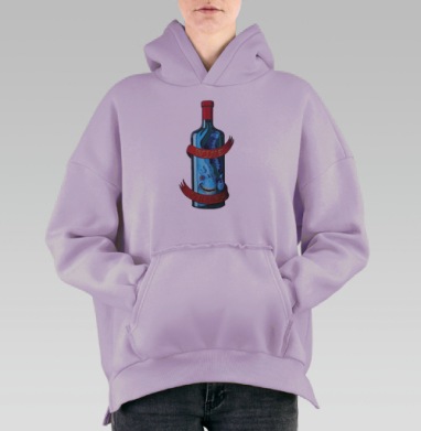 Винная пиранья, Hoodie Oversize Fiolet, утепленная
