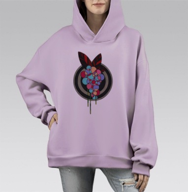 Виноград, Hoodie Mono Fiolet, оверсайз, утепленная