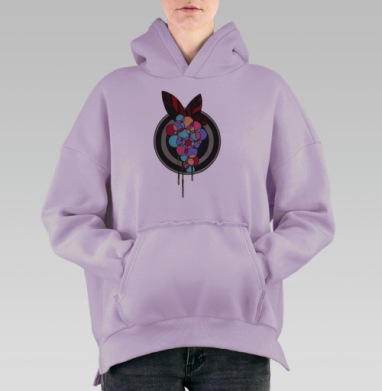 Виноград, Hoodie Oversize Fiolet, утепленная