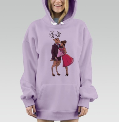 Влюблённые Олени, Hoodie Mjhigh Dig Mel, Fiolet, утепленная