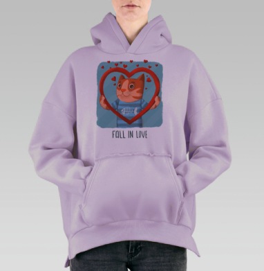 Влюбляйся, Hoodie Oversize Fiolet, утепленная