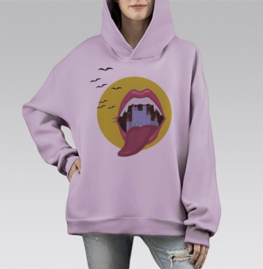 Внутренний мир, Hoodie Mono Fiolet, оверсайз, утепленная