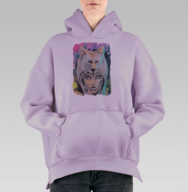 Волкчикса, Hoodie Oversize Fiolet, утепленная