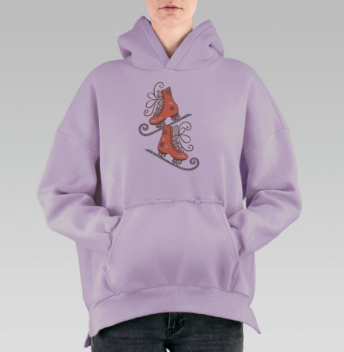 Волшебные коньки, Hoodie Oversize Fiolet, утепленная