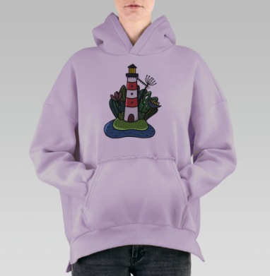 Волшебный маяк, Hoodie Oversize Fiolet, утепленная