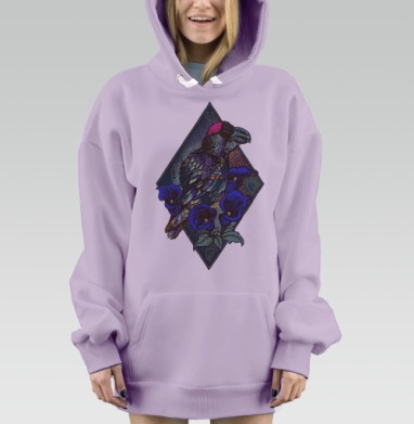 Ворон и калы, Hoodie Mjhigh Dig Mel, Fiolet, утепленная