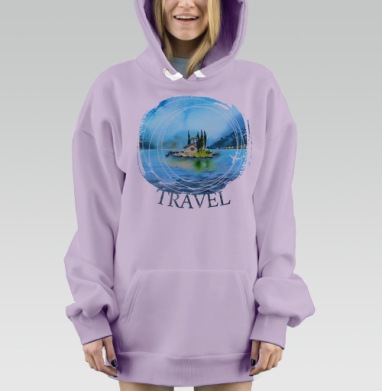 Время путешествовать, Hoodie Mjhigh Dig Mel, Fiolet, утепленная