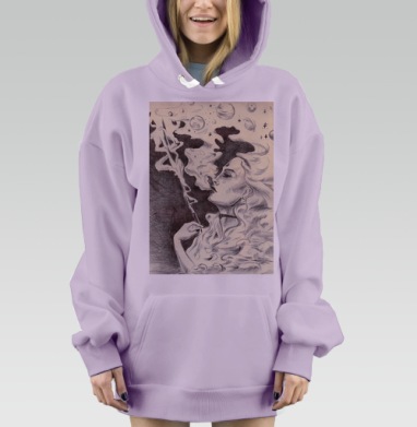 Выдох, Hoodie Mjhigh Dig Mel, Fiolet, утепленная