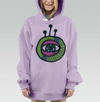 Взгляд из космосмоса, Hoodie Mjhigh Dig Mel, Fiolet, утепленная