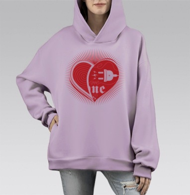 WE ARE ONE            (муж.), Hoodie Mono Fiolet, оверсайз, утепленная