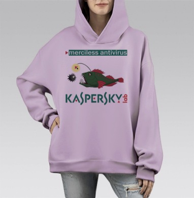 хана вирусам, Hoodie Mono Fiolet, оверсайз, утепленная