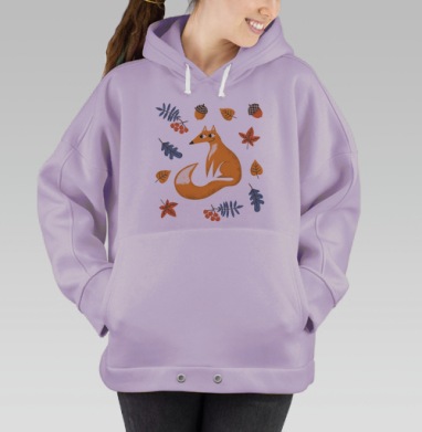 Хитрый осенний лис, Hoodie Oversize Fiolet