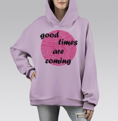 Хорошие времена, Hoodie Mono Fiolet, оверсайз, утепленная