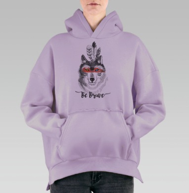 Храбрый пес, Hoodie Oversize Fiolet, утепленная