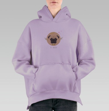 Я- ангел, Hoodie Oversize Fiolet, утепленная