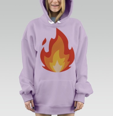Я огонь, Hoodie Mjhigh Dig Mel, Fiolet, утепленная