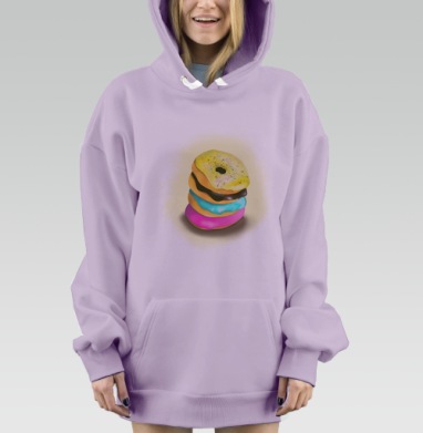 Яркие пончики, Hoodie Mjhigh Dig Mel, Fiolet, утепленная