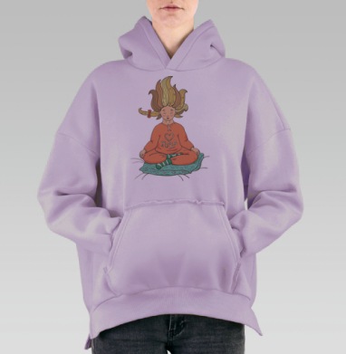 Йога сновидений, Hoodie Oversize Fiolet, утепленная