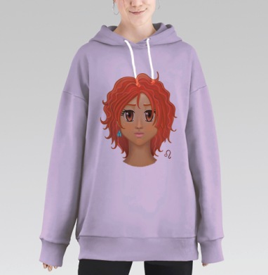Юная львица, Hoodie Long Oversize Fiolet