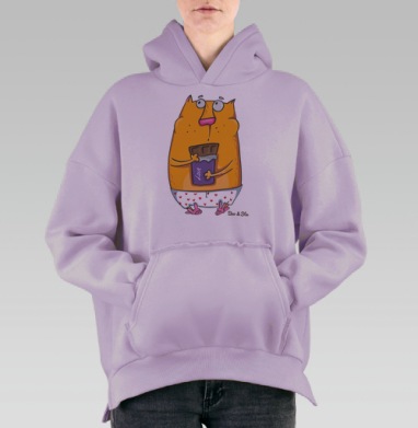 Запей коньяком, Hoodie Oversize Fiolet, утепленная