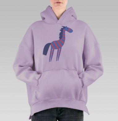 Зебра, Hoodie Oversize Fiolet, утепленная