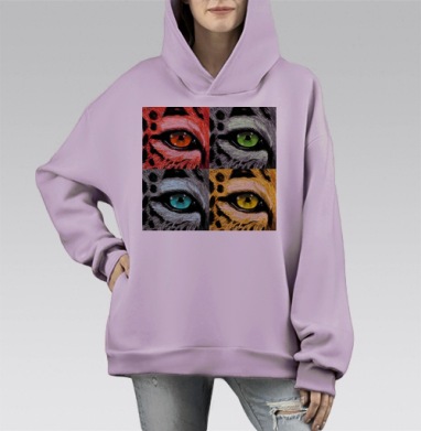 Зеркала души, Hoodie Mono Fiolet, оверсайз, утепленная