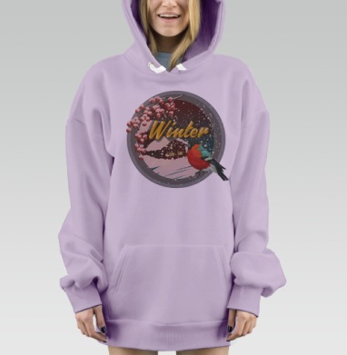 Зима, Hoodie Mjhigh Dig Mel, Fiolet, утепленная