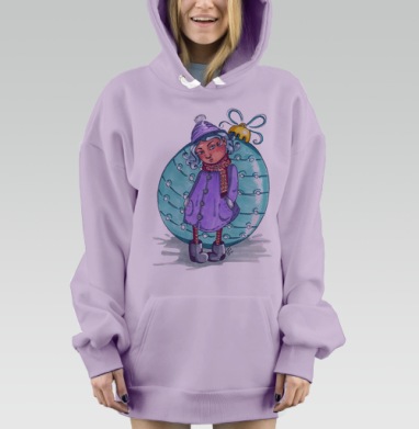 Зимняя девочка, Hoodie Mjhigh Dig Mel, Fiolet, утепленная