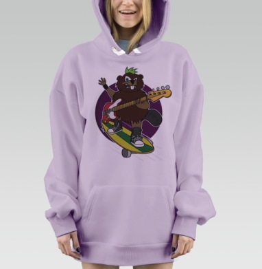 Злой бобёр, Hoodie Mjhigh Dig Mel, Fiolet, утепленная