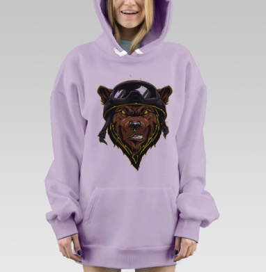 Злой медведь, Hoodie Mjhigh Dig Mel, Fiolet, утепленная
