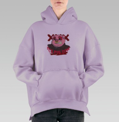 Злой Свин, Hoodie Oversize Fiolet, утепленная