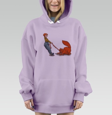 ЗОЖ не для нас. Мы с котом за СОСИСКИ, Hoodie Mjhigh Dig Mel, Fiolet, утепленная