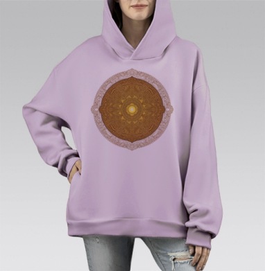 Золотое сияние, Hoodie Mono Fiolet, оверсайз, утепленная