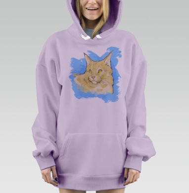 Золотоглазый кот, Hoodie Mjhigh Dig Mel, Fiolet, утепленная