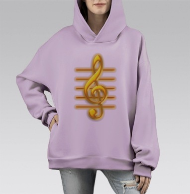 Золотой ключ, Hoodie Mono Fiolet, оверсайз, утепленная