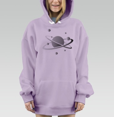 Звездный космос, Hoodie Mjhigh Dig Mel, Fiolet, утепленная