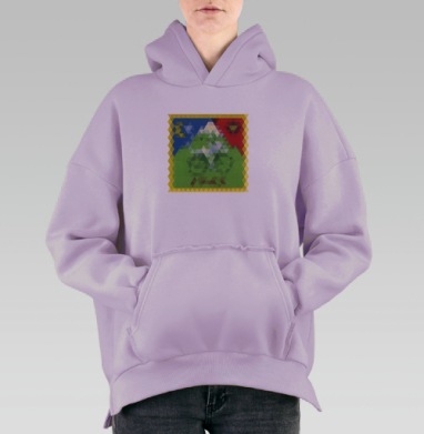 1943, Hoodie Oversize Fiolet, утепленная