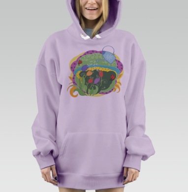 А скоро весна!, Hoodie Mjhigh Dig Mel, Fiolet, утепленная