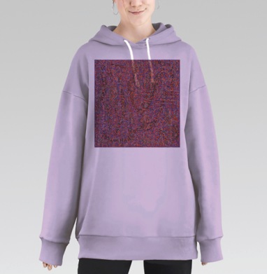 Абстрактная динамическая композиция с насыщенной фиолетовой гаммой, Hoodie Long Oversize Fiolet
